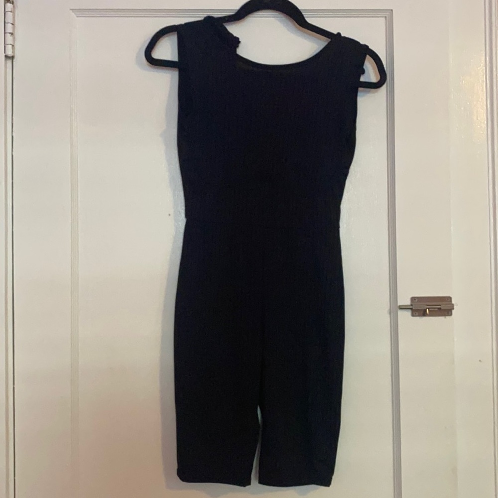 Black Ribbed Unitard/Romper